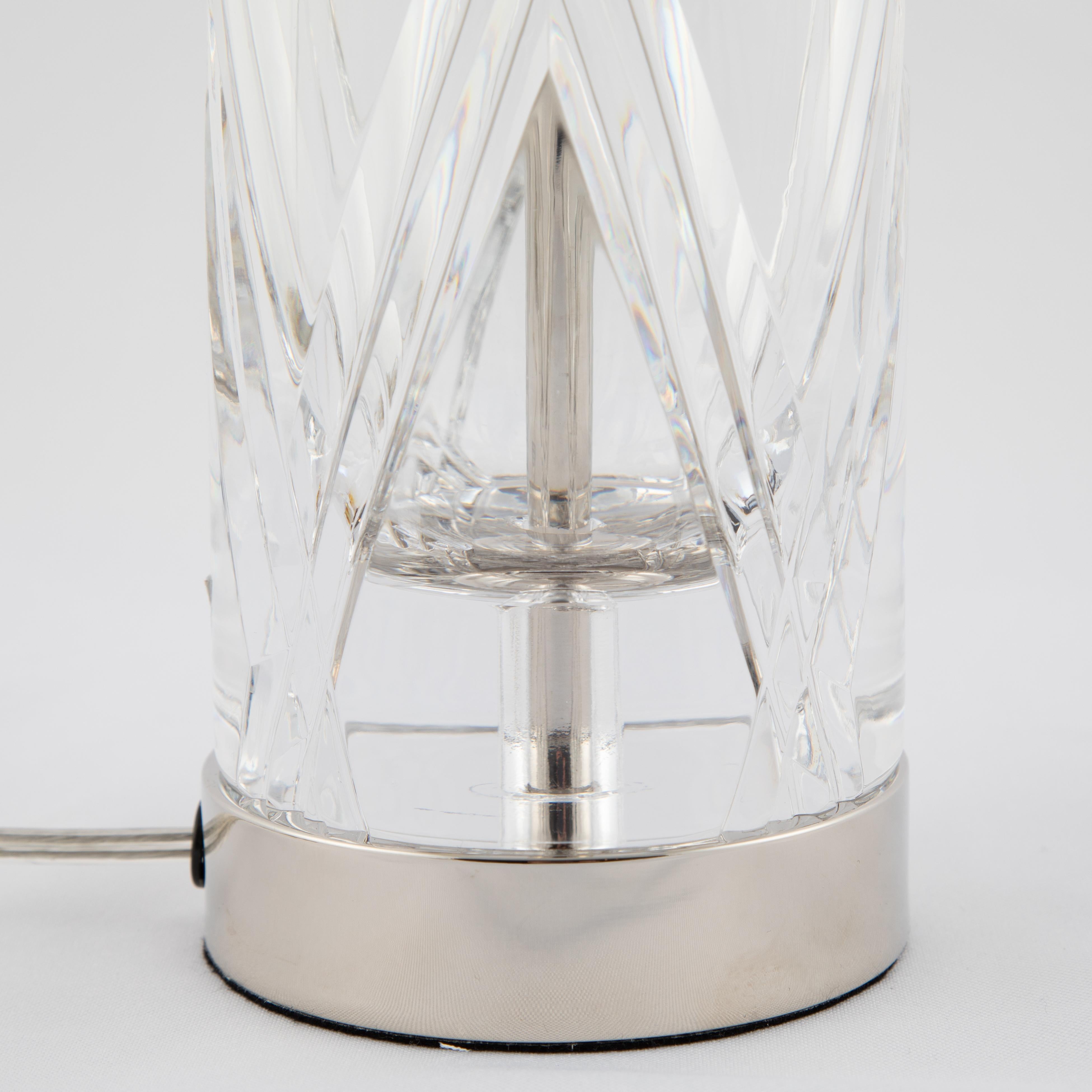 Olle Alberius for Orrefors Handcut Crystal Table Lamps, circa 1970s For Sale 5
