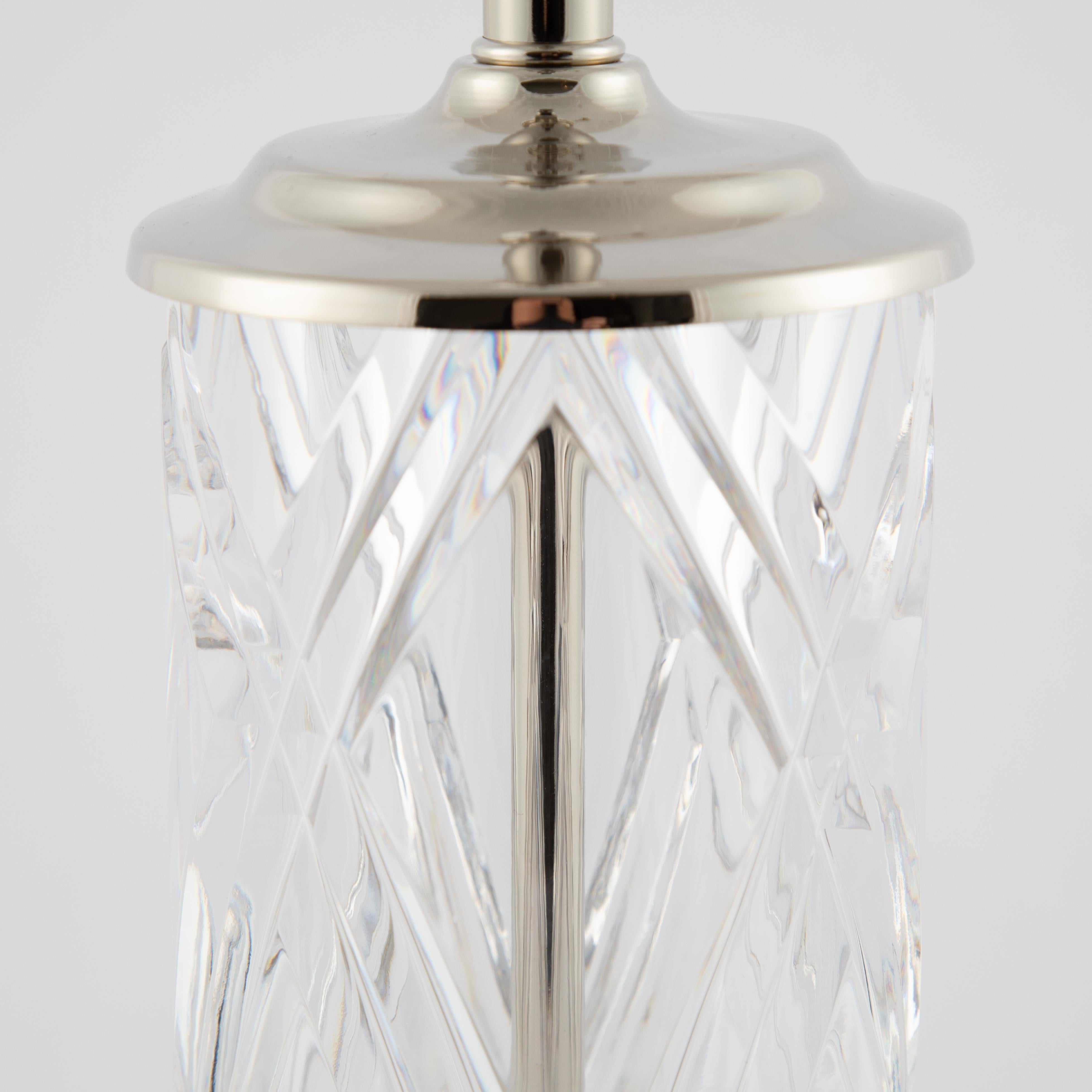 Olle Alberius for Orrefors Handcut Crystal Table Lamps, circa 1970s For Sale 6