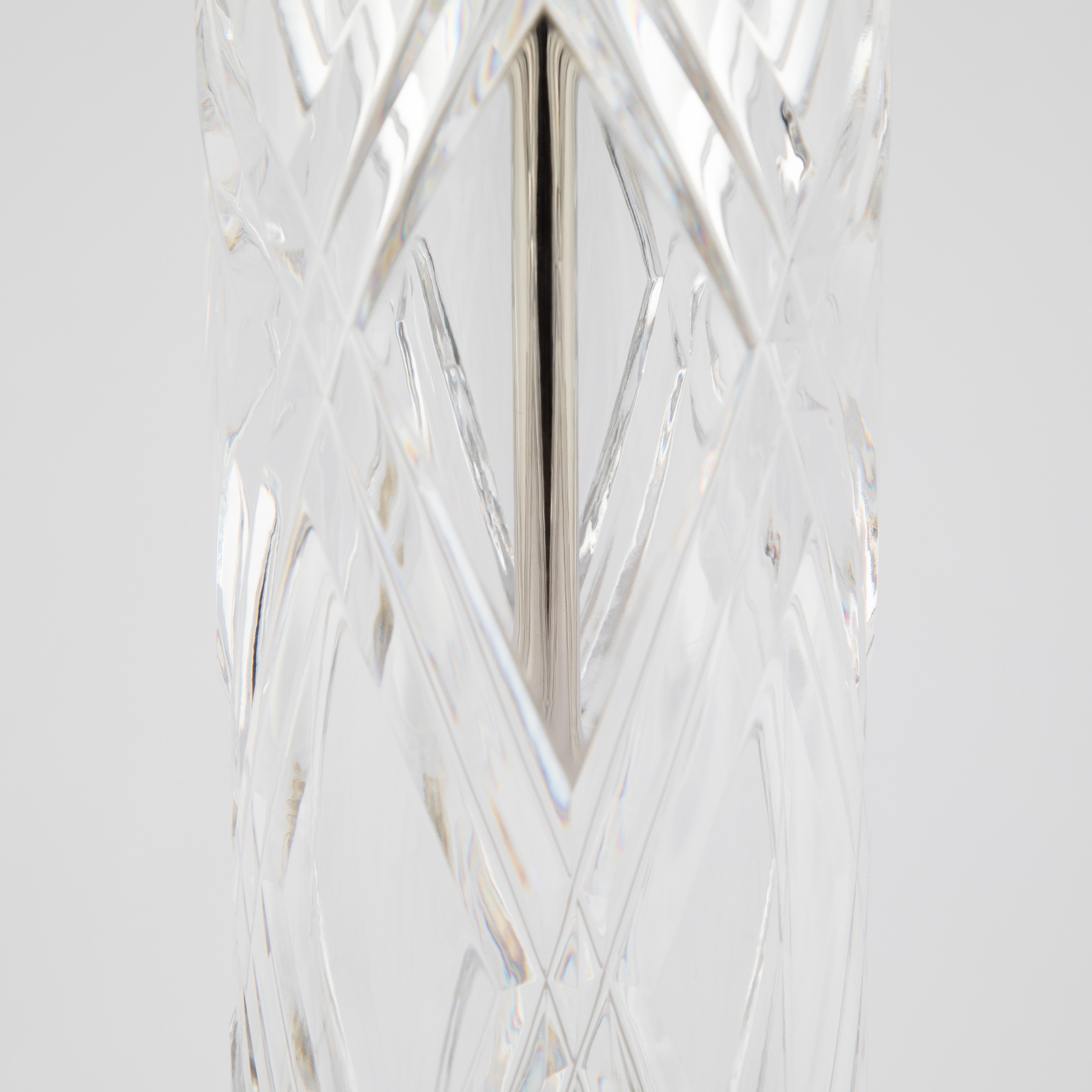 Olle Alberius for Orrefors Handcut Crystal Table Lamps, circa 1970s For Sale 7