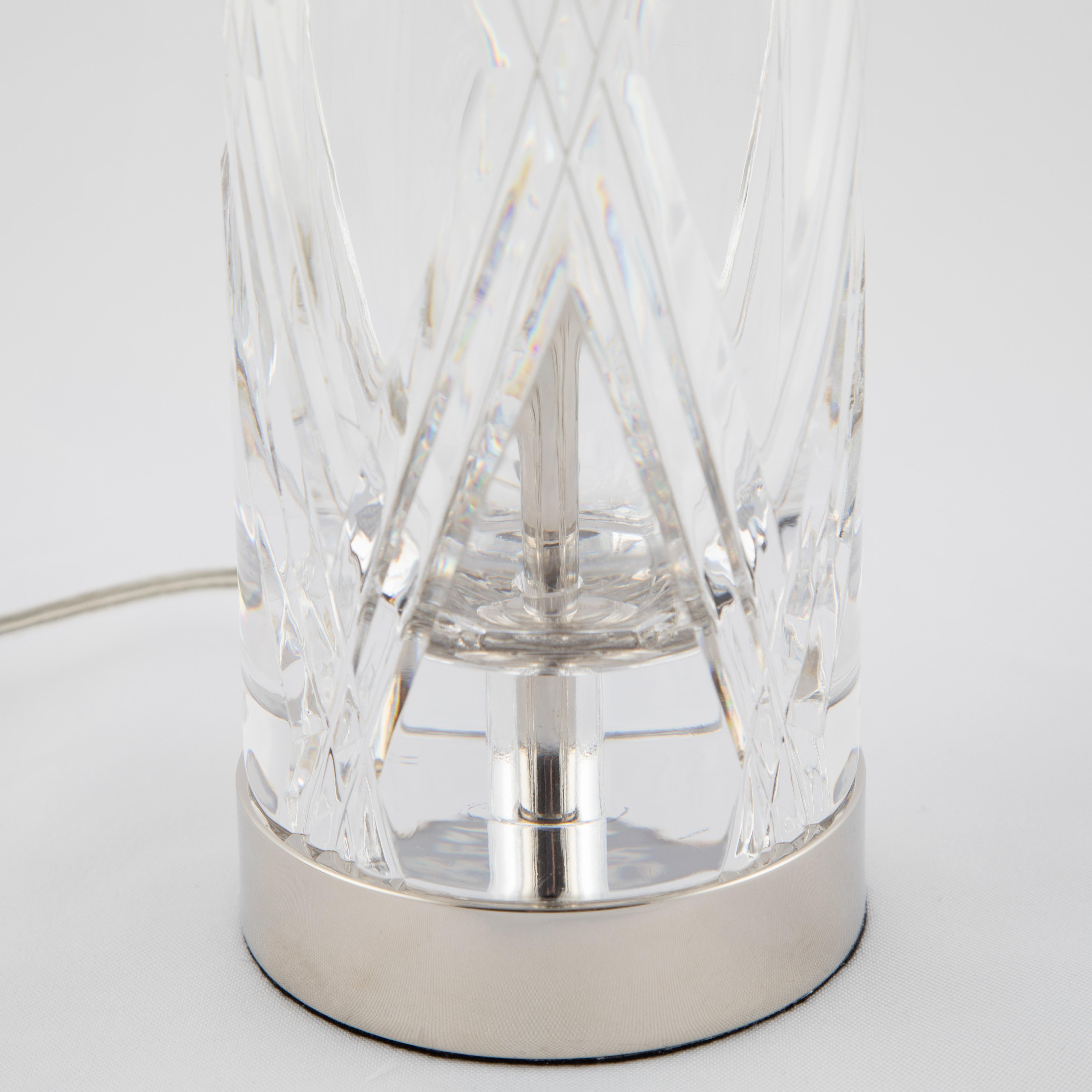 Olle Alberius for Orrefors Handcut Crystal Table Lamps, circa 1970s For Sale 9