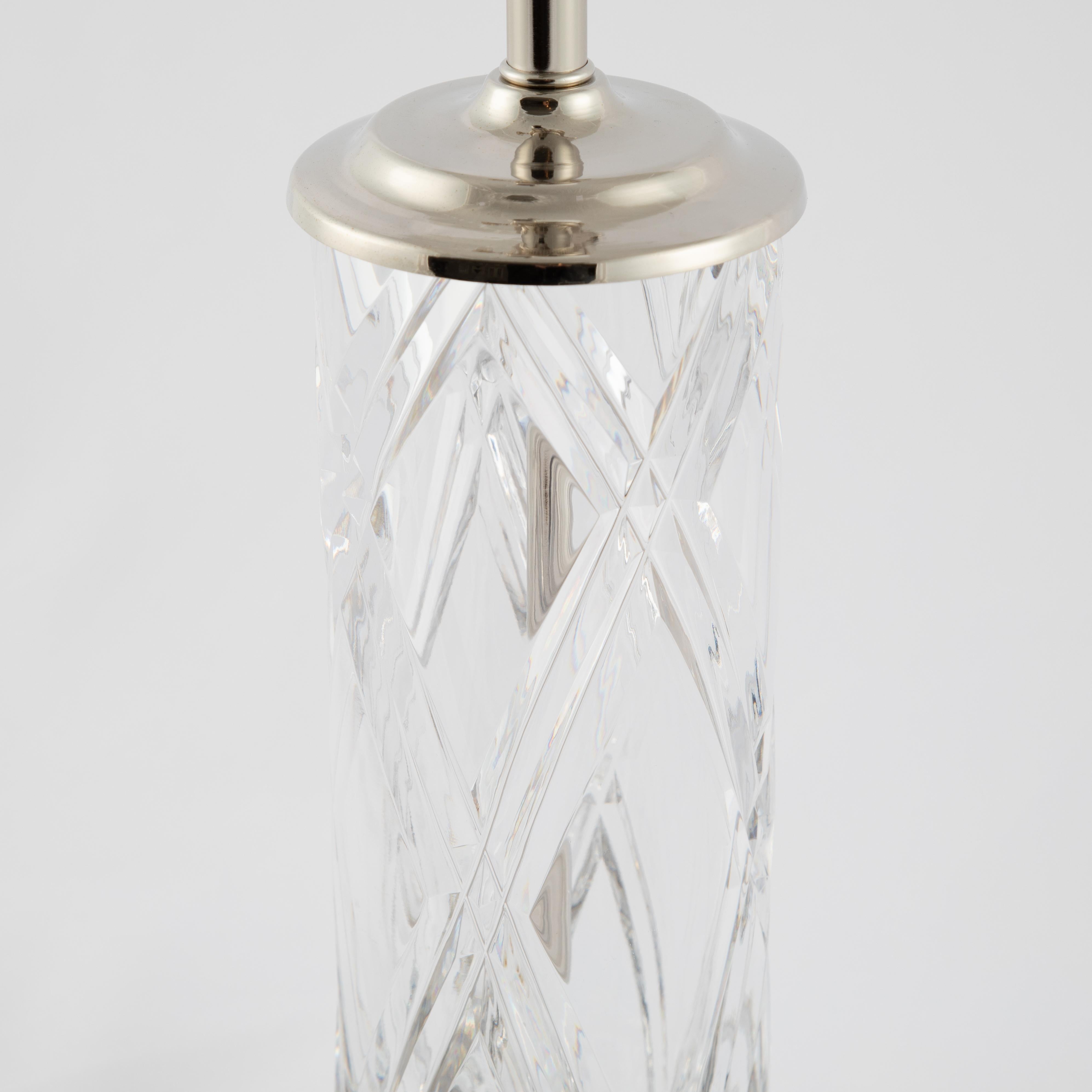 Olle Alberius for Orrefors Handcut Crystal Table Lamps, circa 1970s For Sale 2
