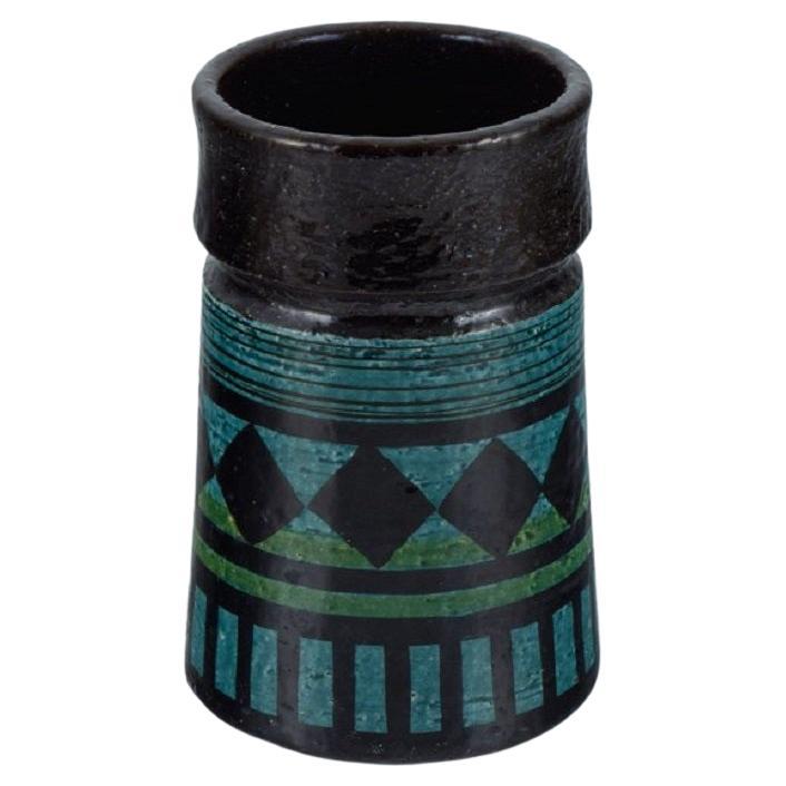 Olle Alberius for Rörstand, Atelje, Ceramic Vase with Geometric Pattern, 1960s For Sale