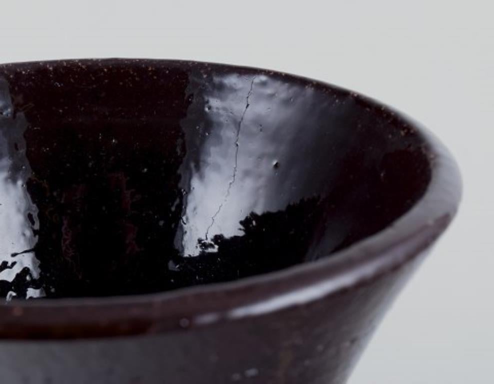 20th Century Olle Alberius for Rörstrand Atelje. Large ceramic vase with geometric pattern. For Sale