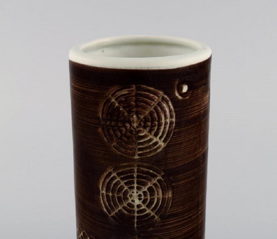 Swedish Olle Alberius for Rörstrand, Cylindrical Sarek Vase, 1960s/70s For Sale