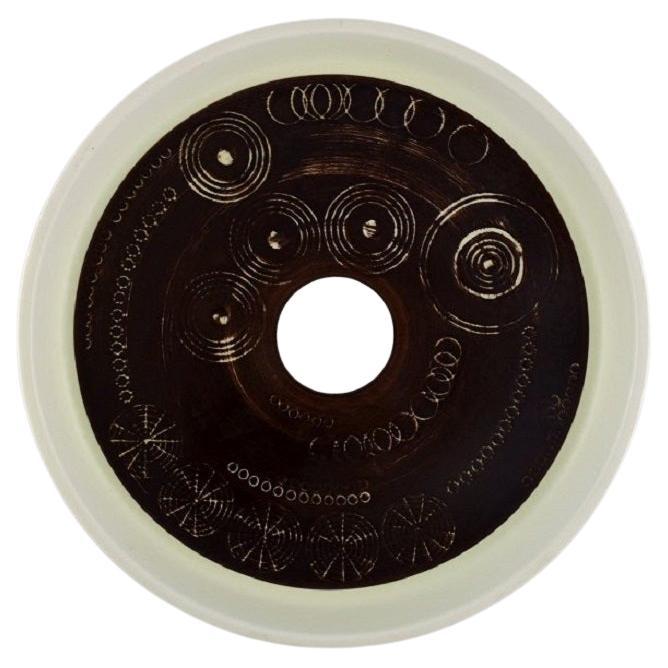 Olle Alberius per Rörstrand, Piatto / Ciotola Sarek grande in ceramica dipinta a mano