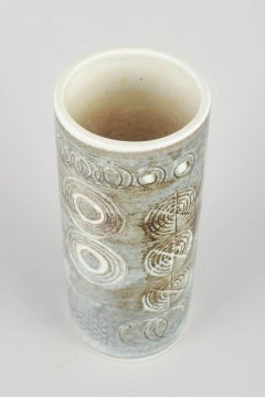 Olle Alberius for Rörstrand. “Sarek” ceramic vase with circular relief pattern.