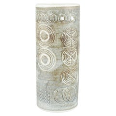Olle Alberius for Rörstrand. “Sarek” ceramic vase with circular relief pattern.