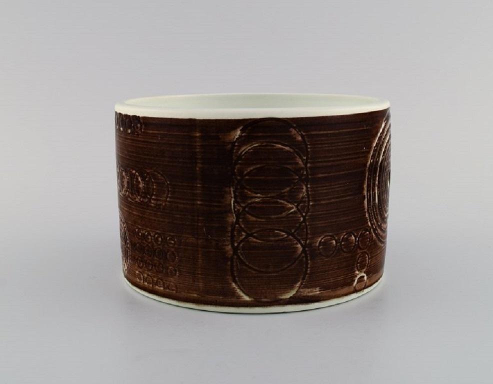 Olle Alberius para Rörstrand, Macetero Sarek de cerámica esmaltada pintada a mano Escandinavo moderno en venta