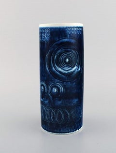 Olle Alberius for Rörstrand, Sarek Vase in Hand Painted Glazed Ceramics