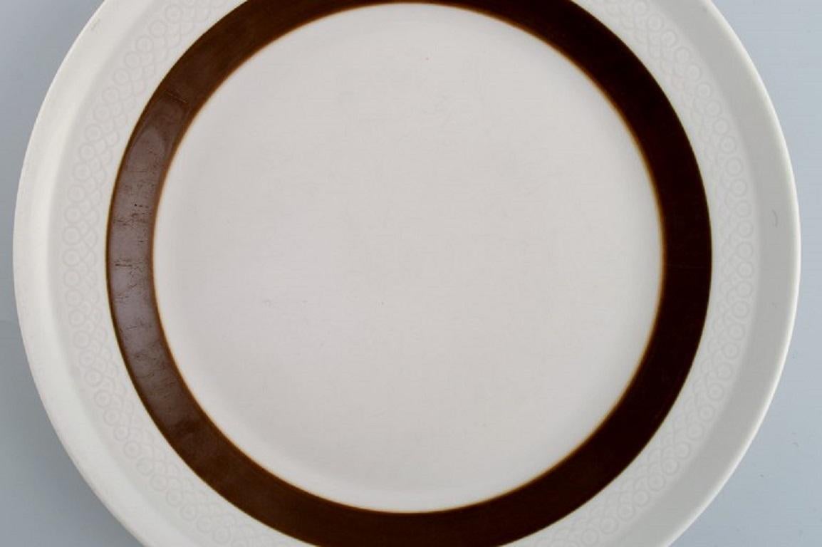 Scandinavian Modern Olle Alberius for Rörstrand, Seven Forma Lunch Plates in Glazed Stoneware For Sale