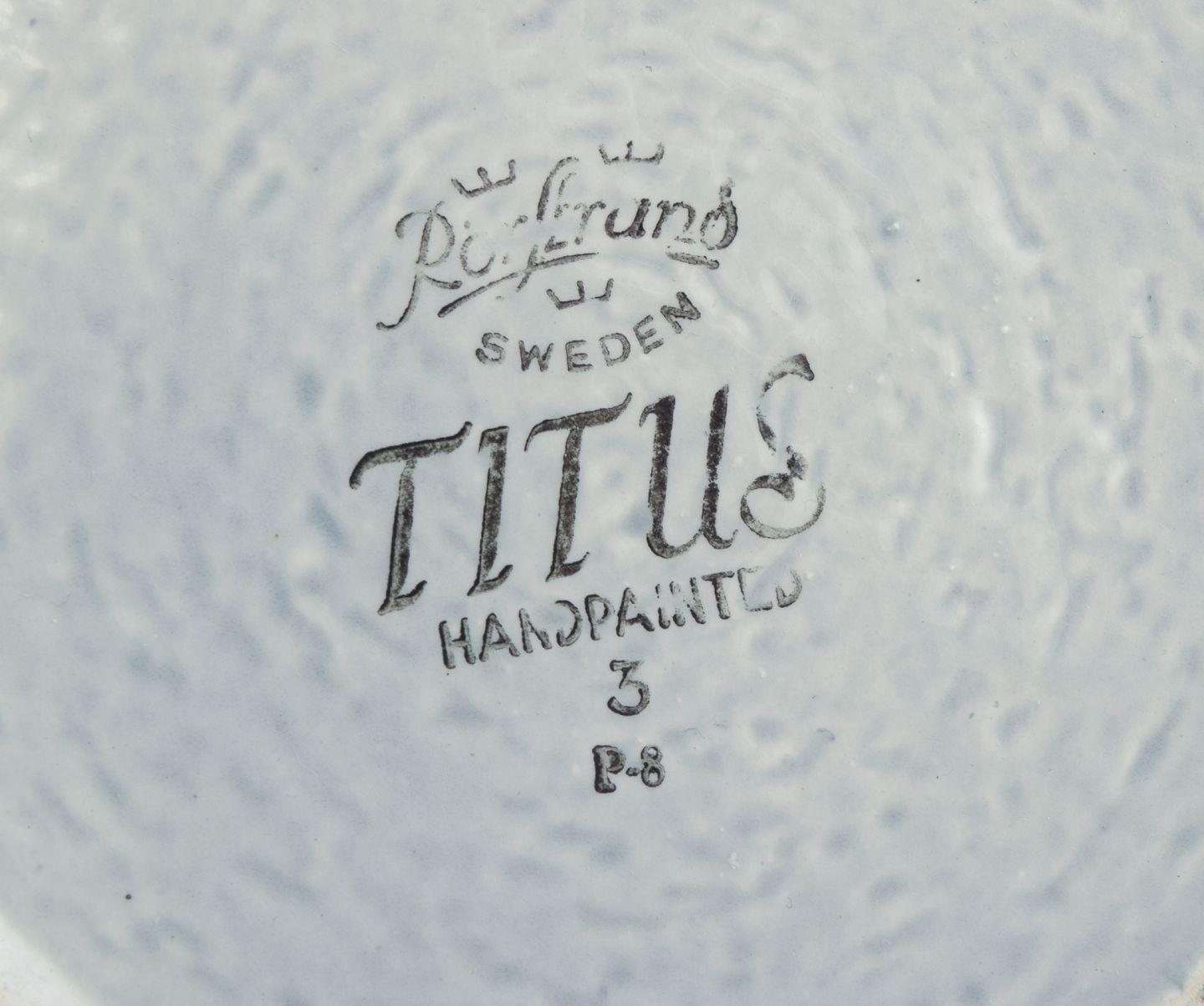 Olle Alberius para Rörstrand, Suecia. Jarrón de cerámica 