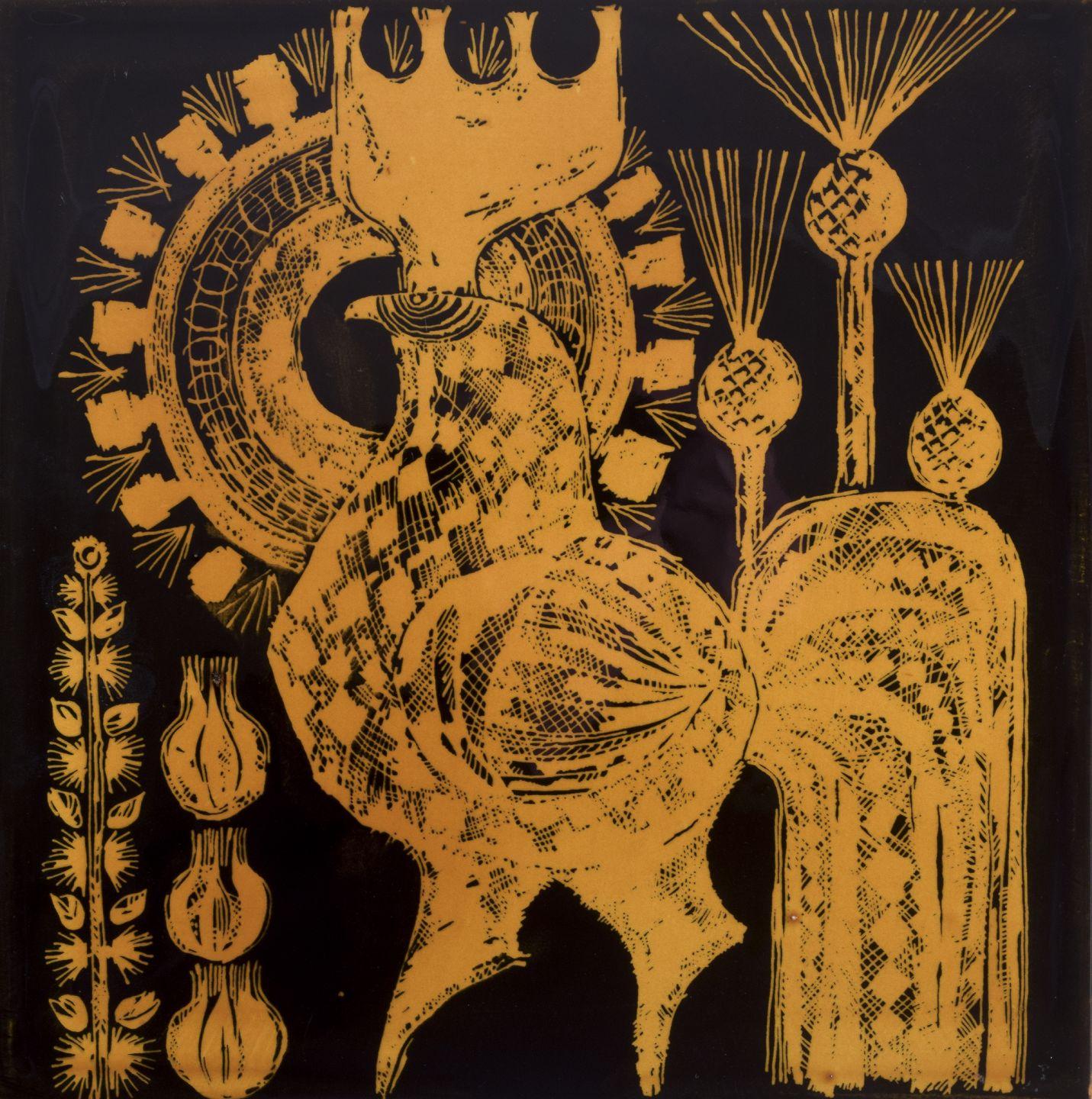 Les produits d'occasion sont exonérés de droits d'importation pour les clients américains. 
Par conséquent, aucun droit d'importation ne s'appliquera à votre achat.

Olle Alberius pour Rörstrand, Suède.
Plaque murale en céramique avec un motif de