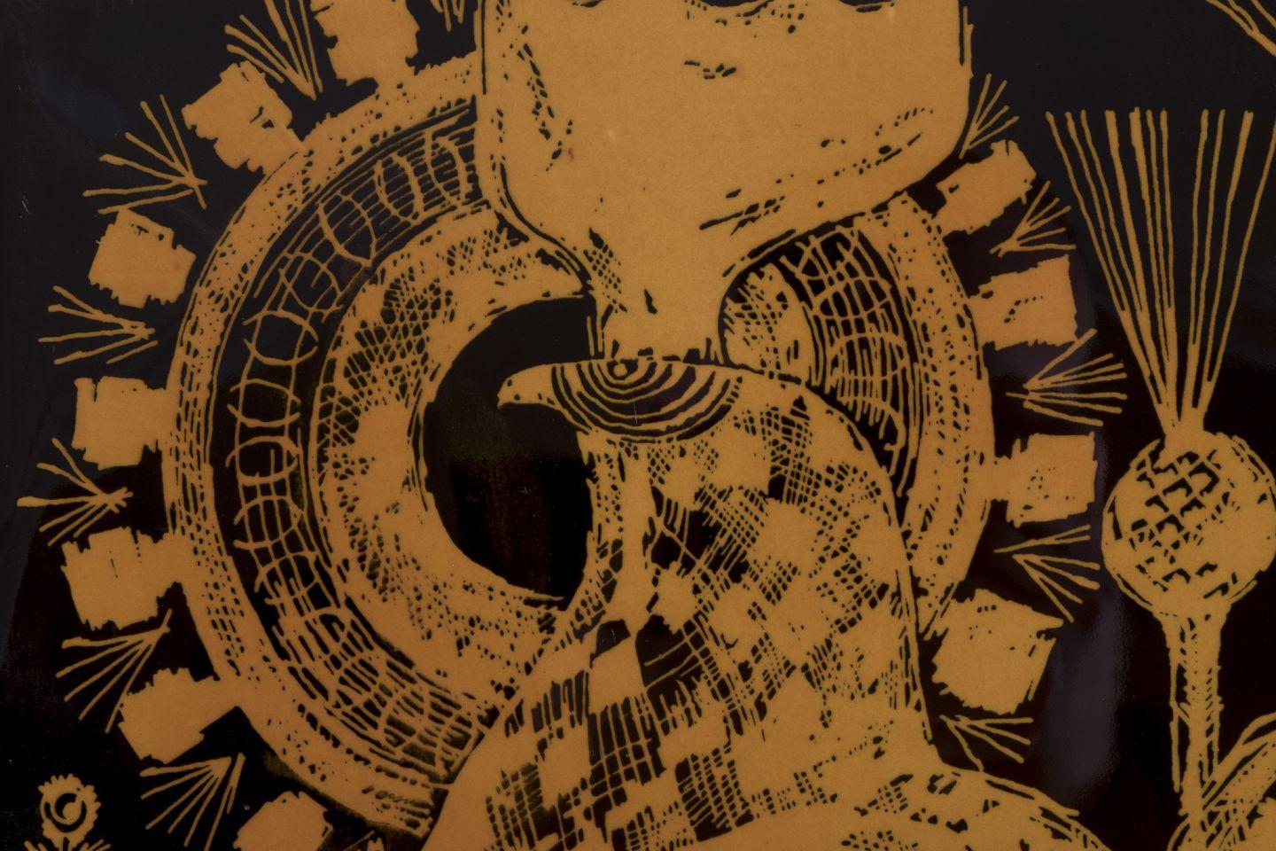 Suédois Olle Alberius pour Rörstrand, Suède. Plaque murale en céramique. Motif du coq. en vente