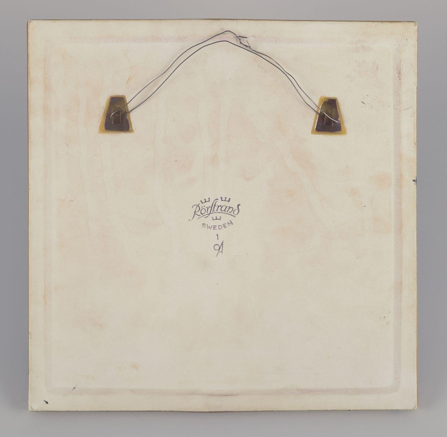 Olle Alberius pour Rörstrand, Suède. Plaque murale en céramique. Motif du coq. en vente 1