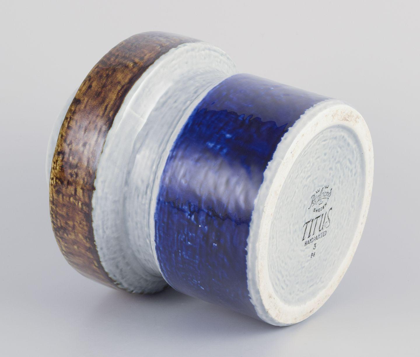 Vernissé Olle Alberius pour Rörstrand. Vase en céramique 