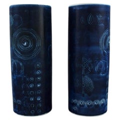 Olle Alberius for Rörstrand, Two Large Sarek Vases in Glazed Ceramics