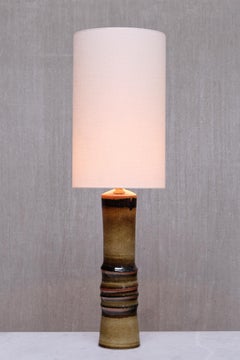 Olle Alberius Glazed Ceramic Large Table or Floor Lamp, Rörstrand, Sweden, 1960s