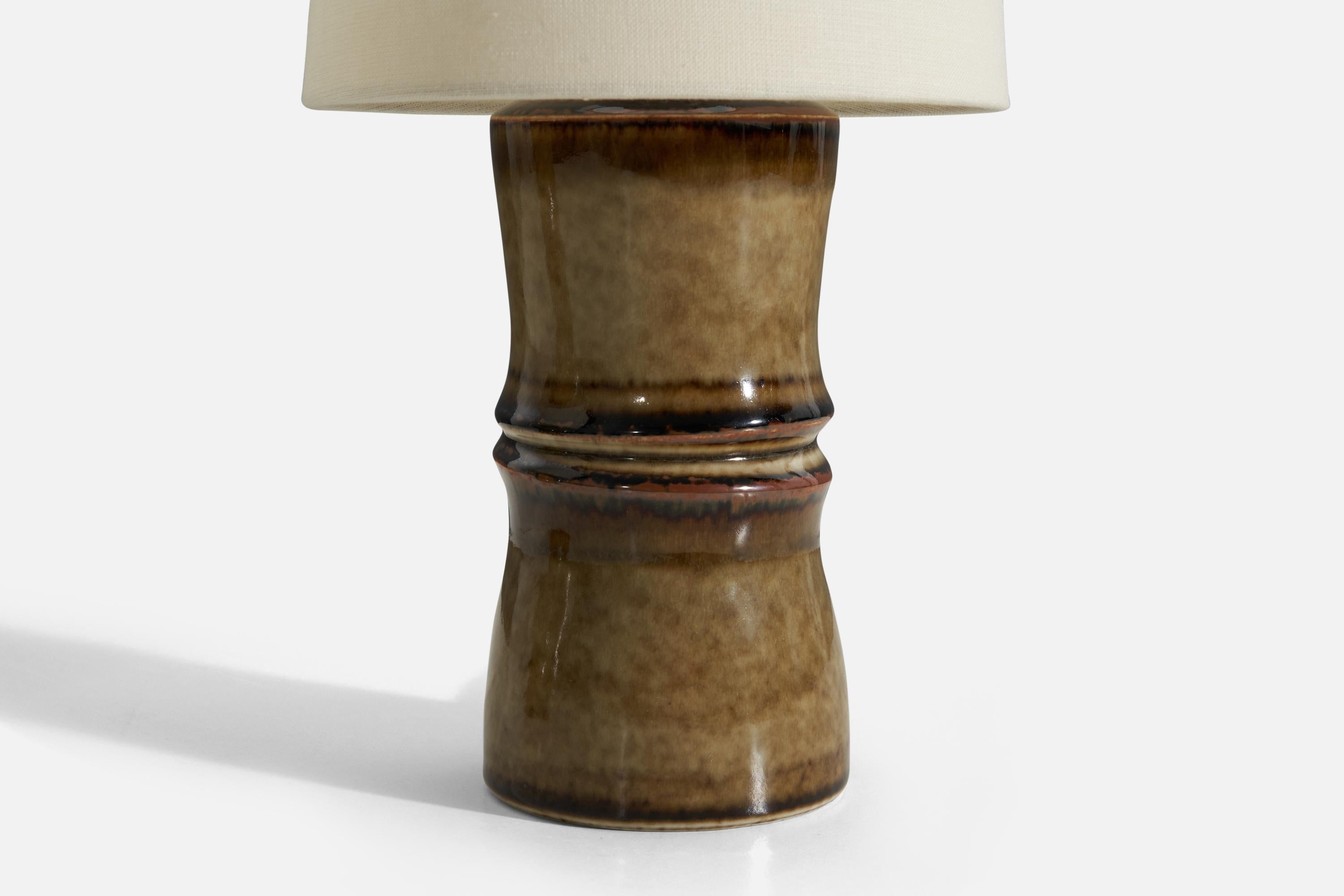 Swedish Olle Alberius, Pair of  Table Lamp, Glazed Stoneware, Rörstrand, Sweden 1960s For Sale