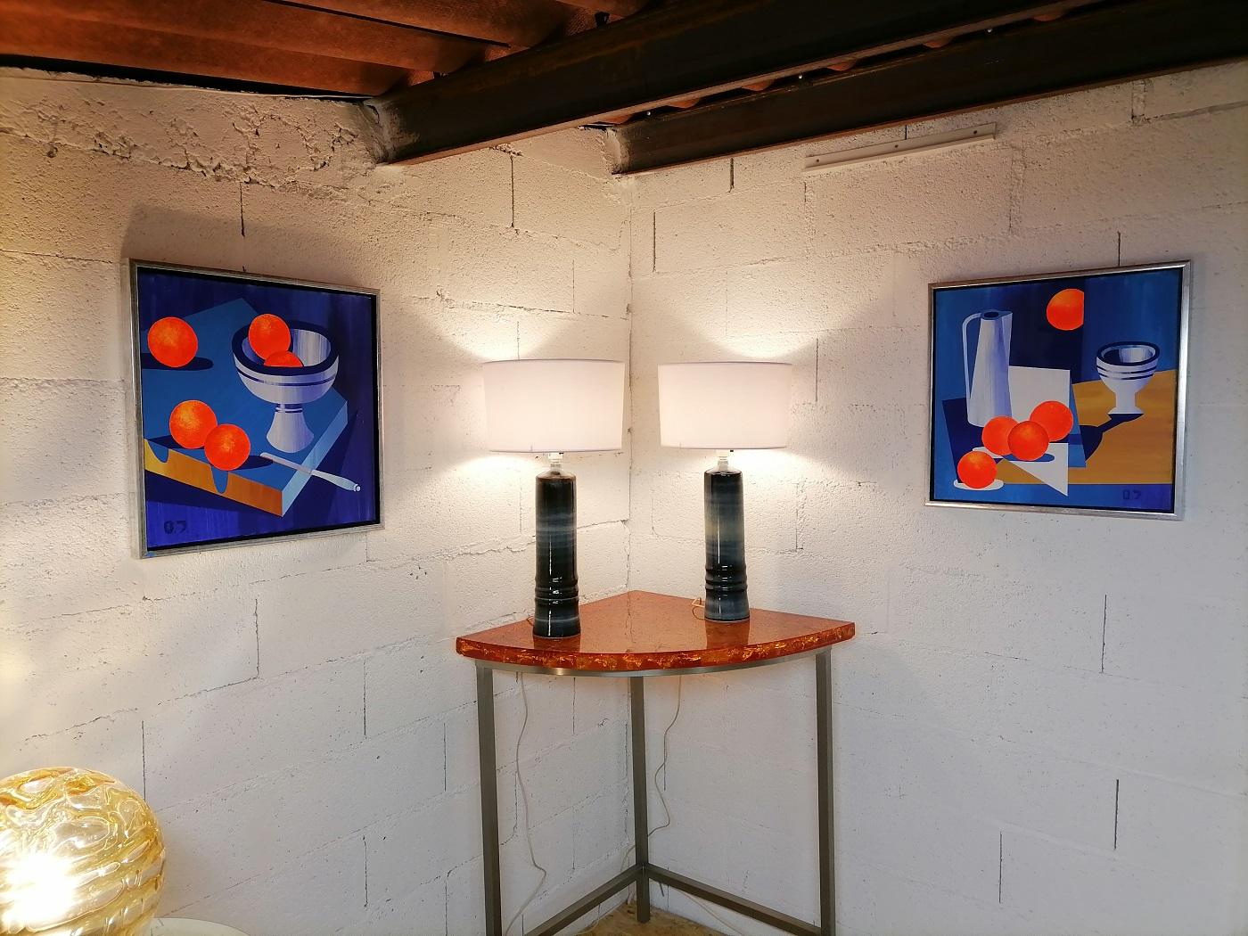 Olle Alberius Pair of Table Lamps Ceramic Rörstrand, Sweden, 1970 13