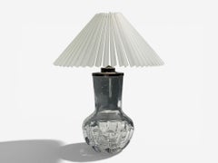 Olle Alberius, Table Lamp, Blown Glass, Chromed Metal, Sweden, 1970s