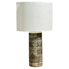 Olle Alberius, Table Lamp, Grey Stoneware, Sweden, 1970s