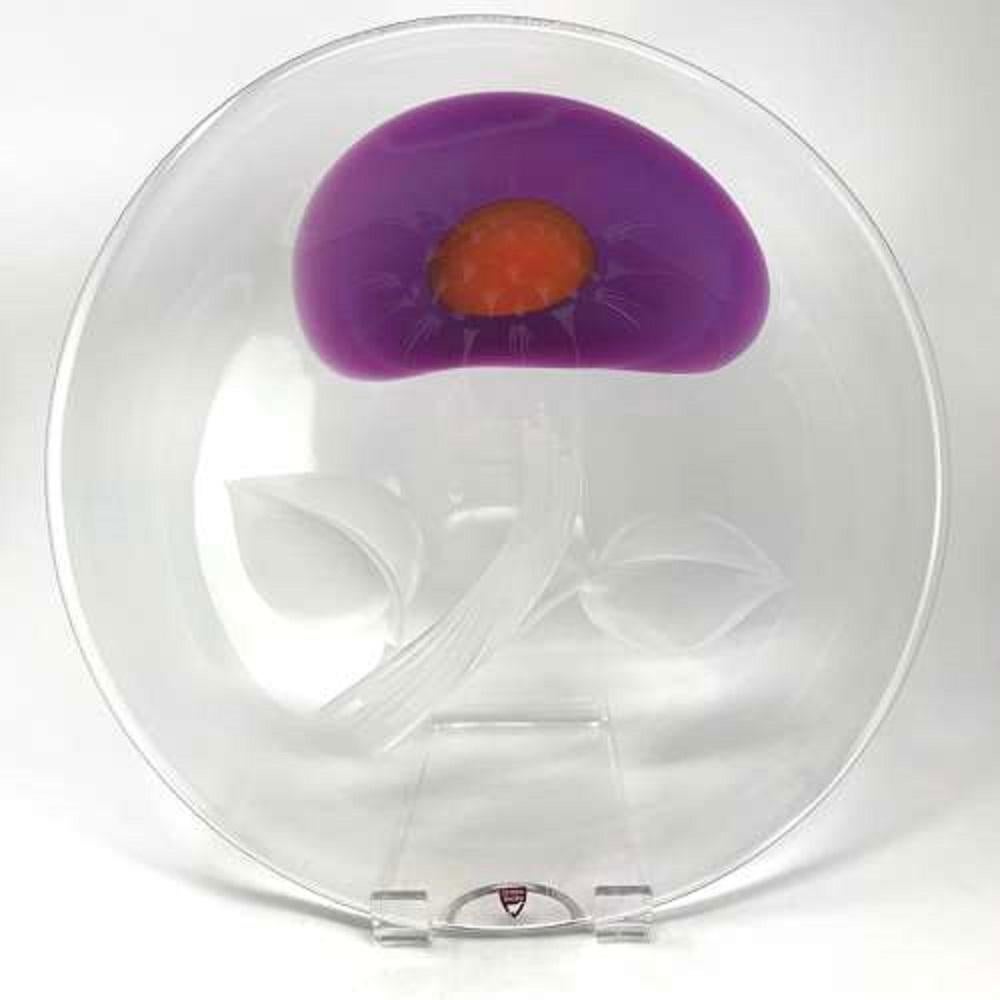 Olle Alberius Tree of life glass charger with engraved glass and graal colours. 

Limited edition issue as part of the annual Orrefors Gallery pieces for 1983. Signed on the rim of the charger: Orrefors 9059290 Olle Alberius Gallery 16-83.

The