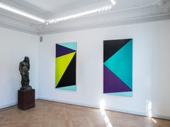 Olle Baertling, SU, 1974, geometric abstraction, turquoise, purple, green, black