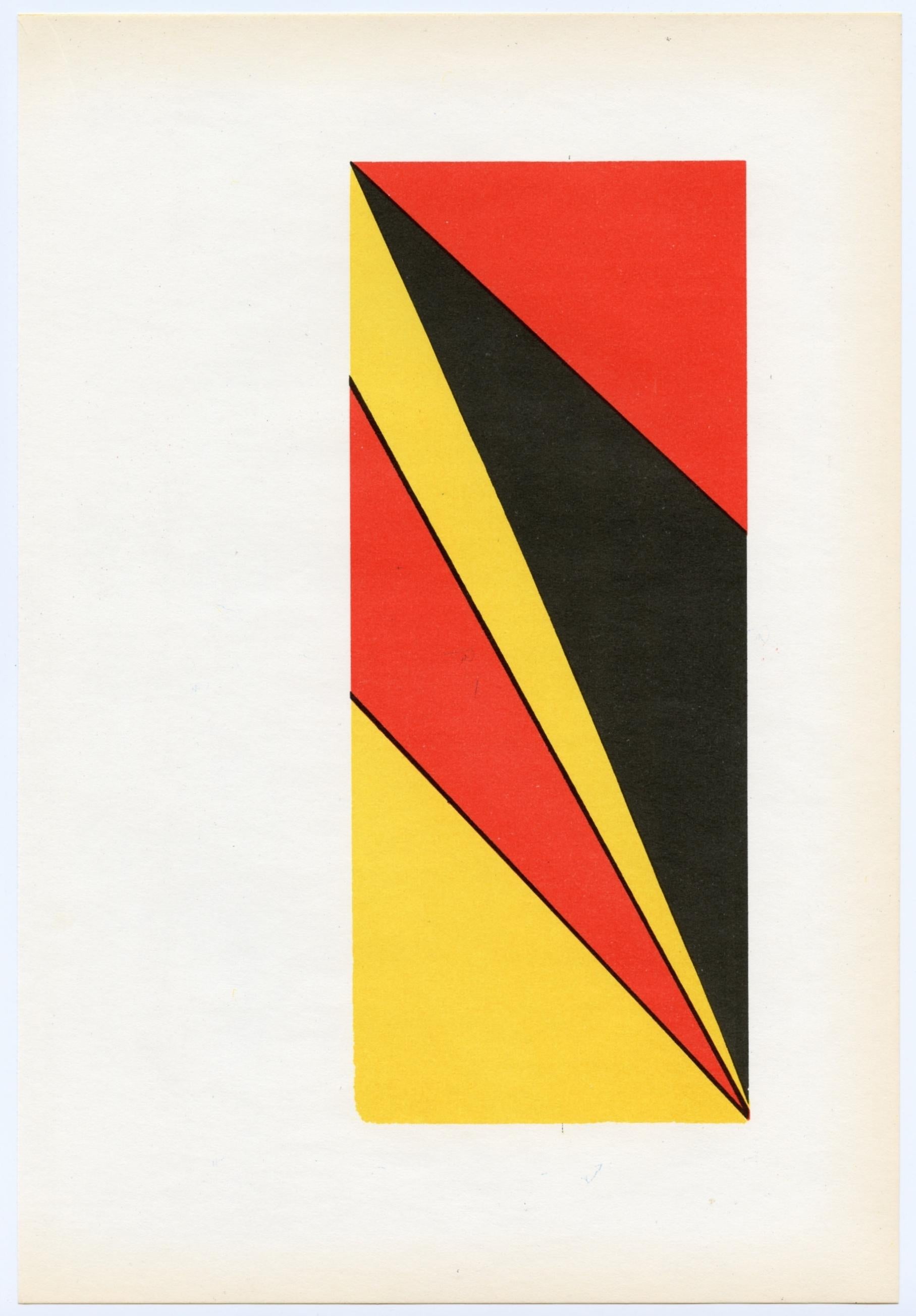 Medium: lithograph (after Olle Baertling). Printed in 1956 on thin wove paper and published in Stockholm for a Swedish survey of Concrete Art. Image size: 8 x 3 1/4 inches (202 x 83 mm). Sheet size: 10 1/2 x 7 1/4 inches (270 x 185 mm). Not signed.