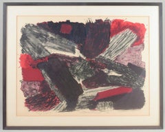 Olle Bonnier, artista sueco. Litografía en color. Composición abstracta, 1957