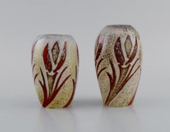 Olle Brozén for Kosta Boda, "Floating Flowers" Figure and Two Candleholders