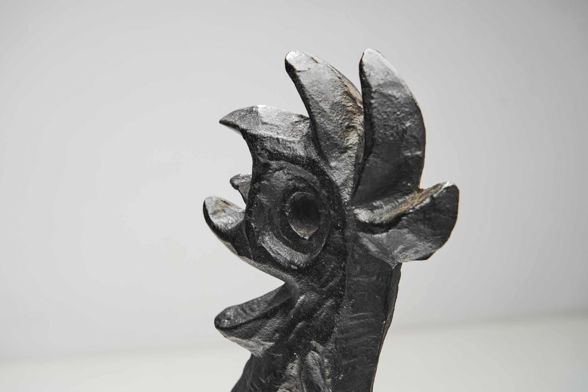 Olle Hermansson Husqvarna Cast Iron Rooster Sculpture, Sweden 1960s 1