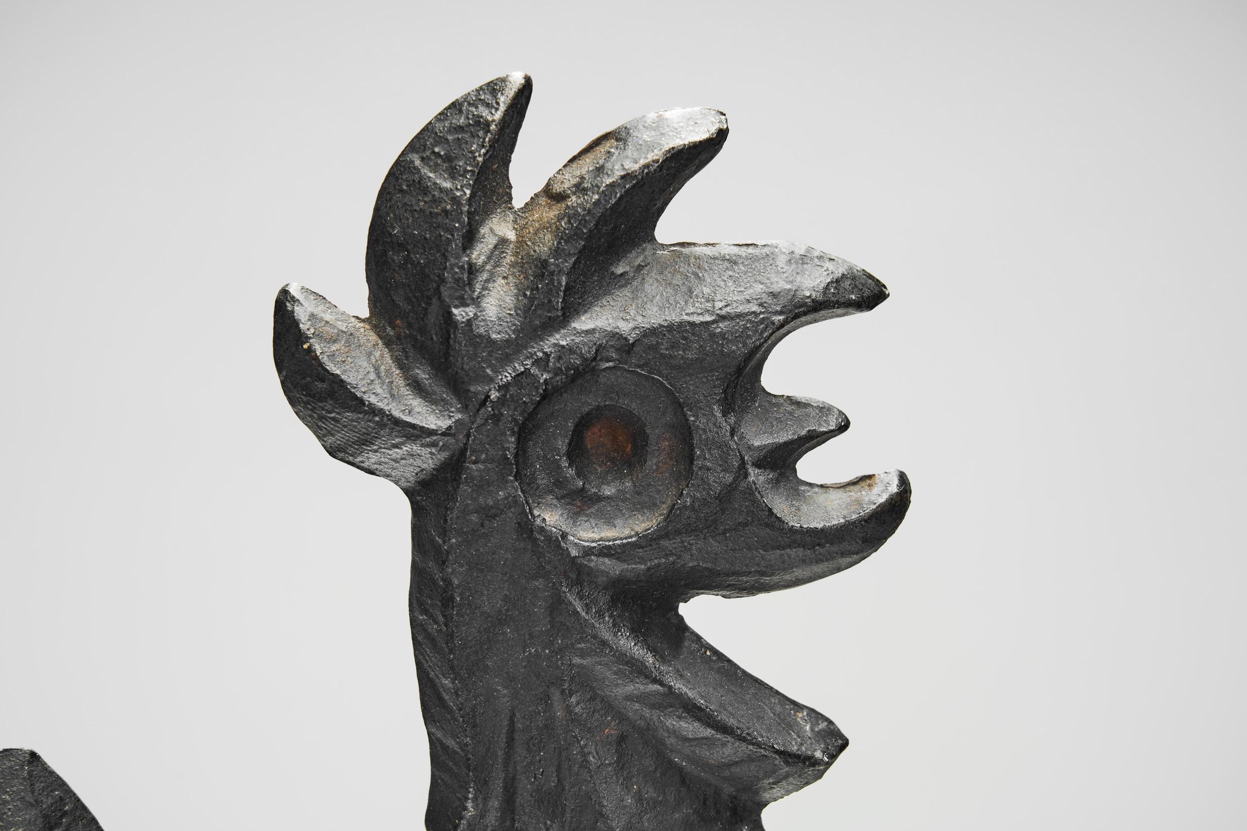 Olle Hermansson Husqvarna Cast Iron Rooster Sculpture, Sweden 1960s 2