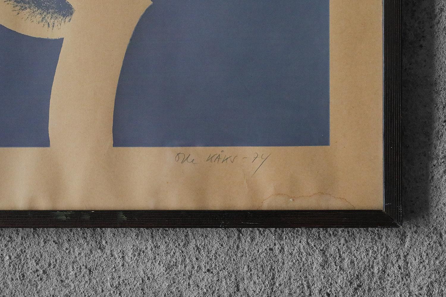 Swedish Olle Kåks, Composition, Lithography, 1974, Framed For Sale
