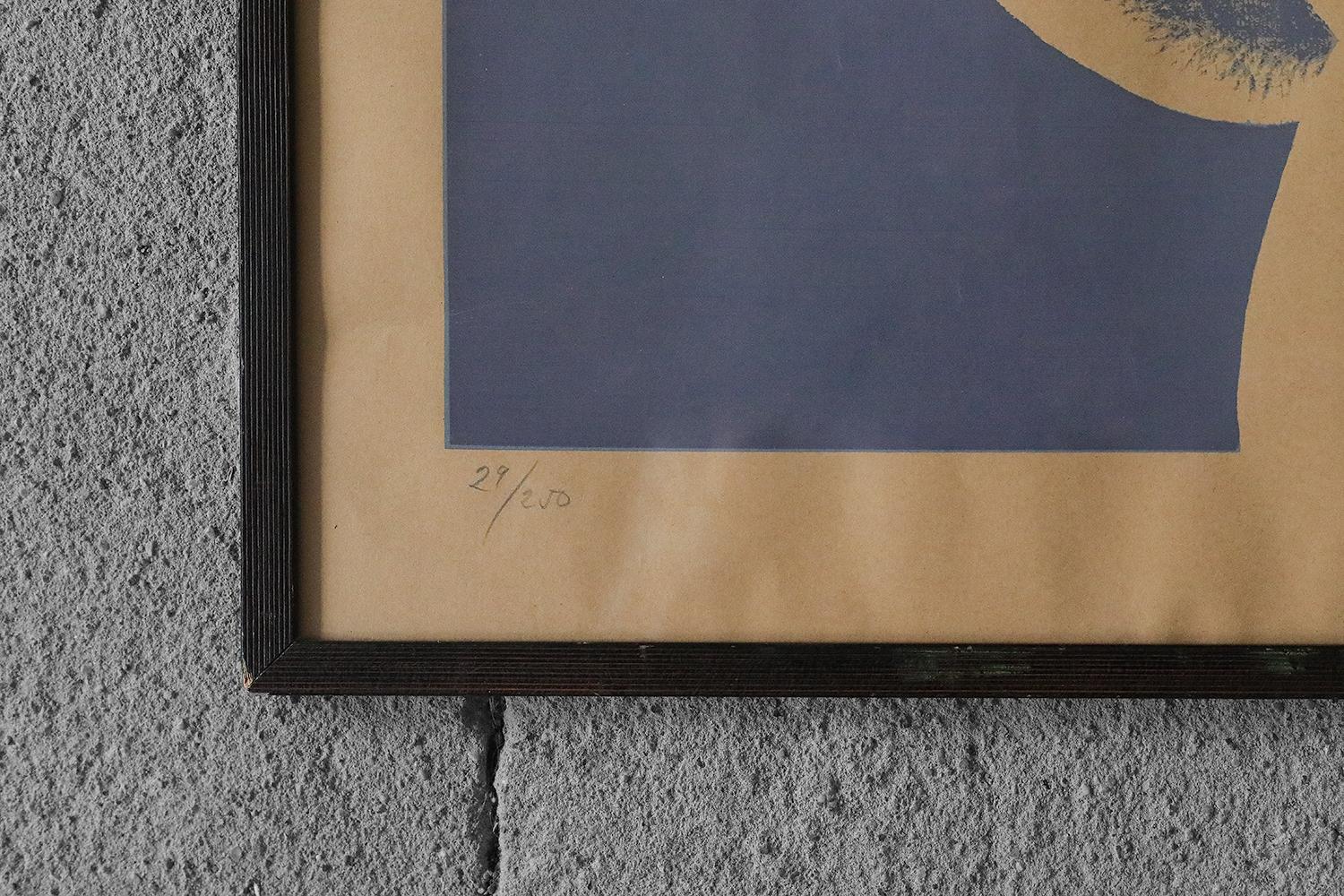 Olle Kåks, Composition, Lithography, 1974, Framed In Good Condition For Sale In Warszawa, Mazowieckie