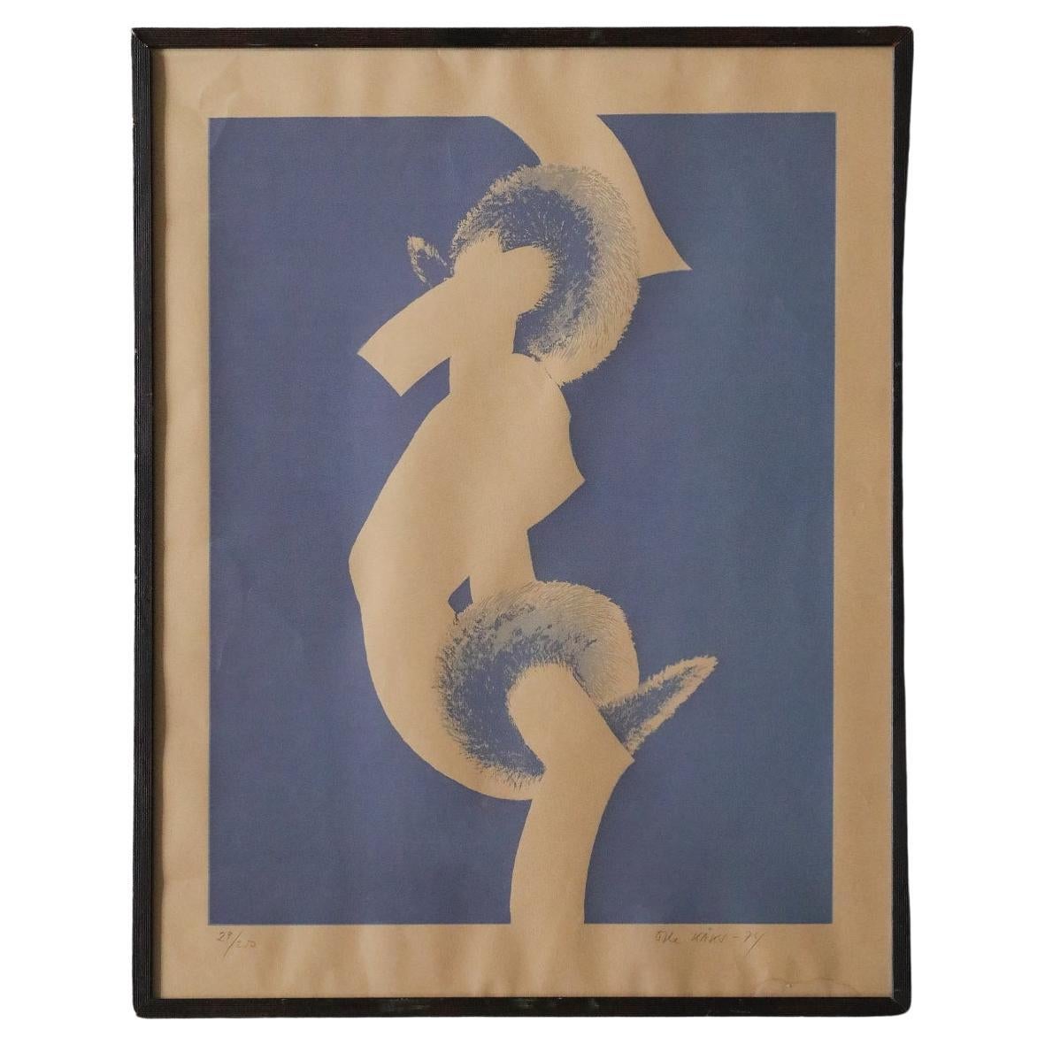 Olle Kåks, Composizione, litografia, 1974, incorniciato