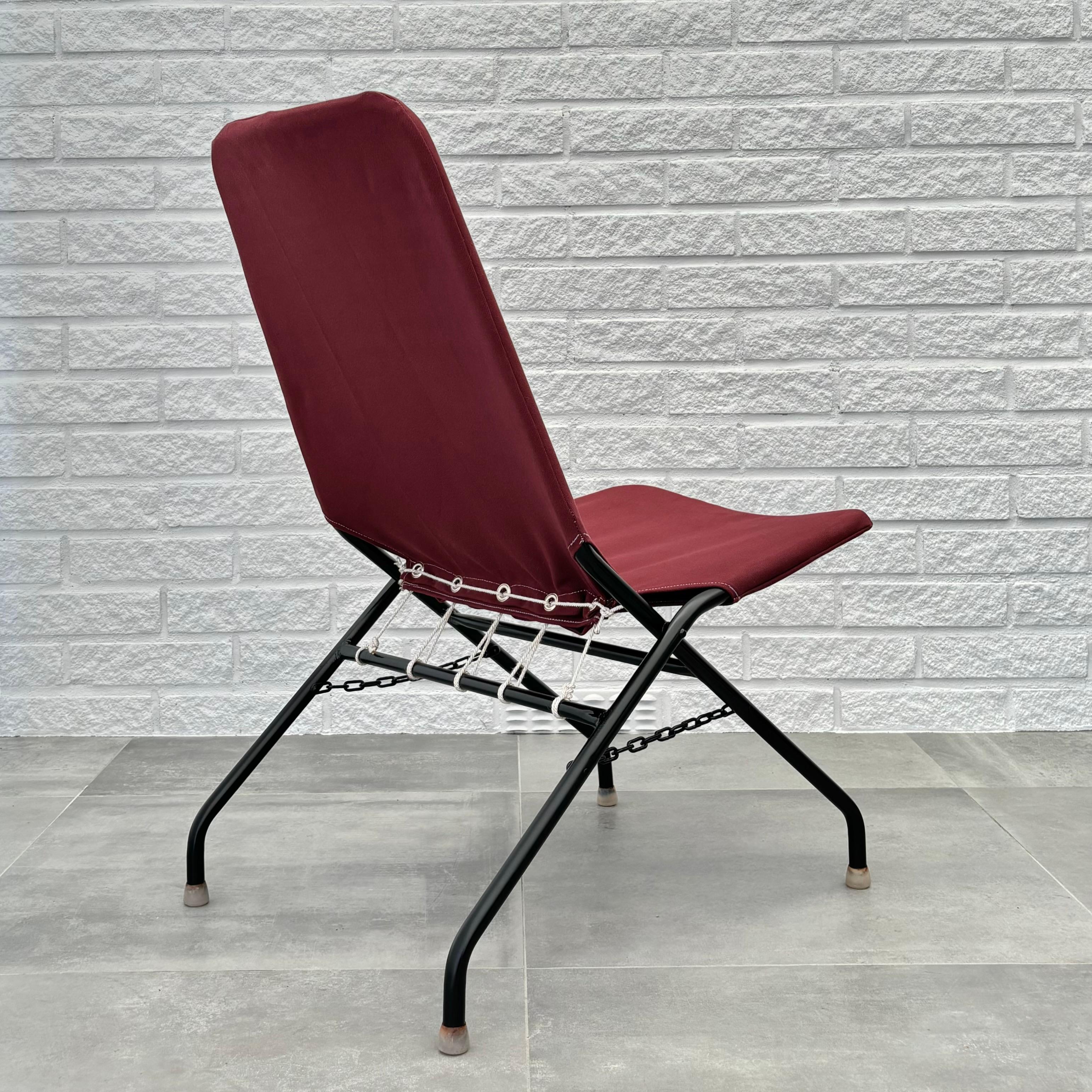 Suédois Olle Pira, chaise pliante moderniste Oscar, String Design, Suède, années 1950 en vente