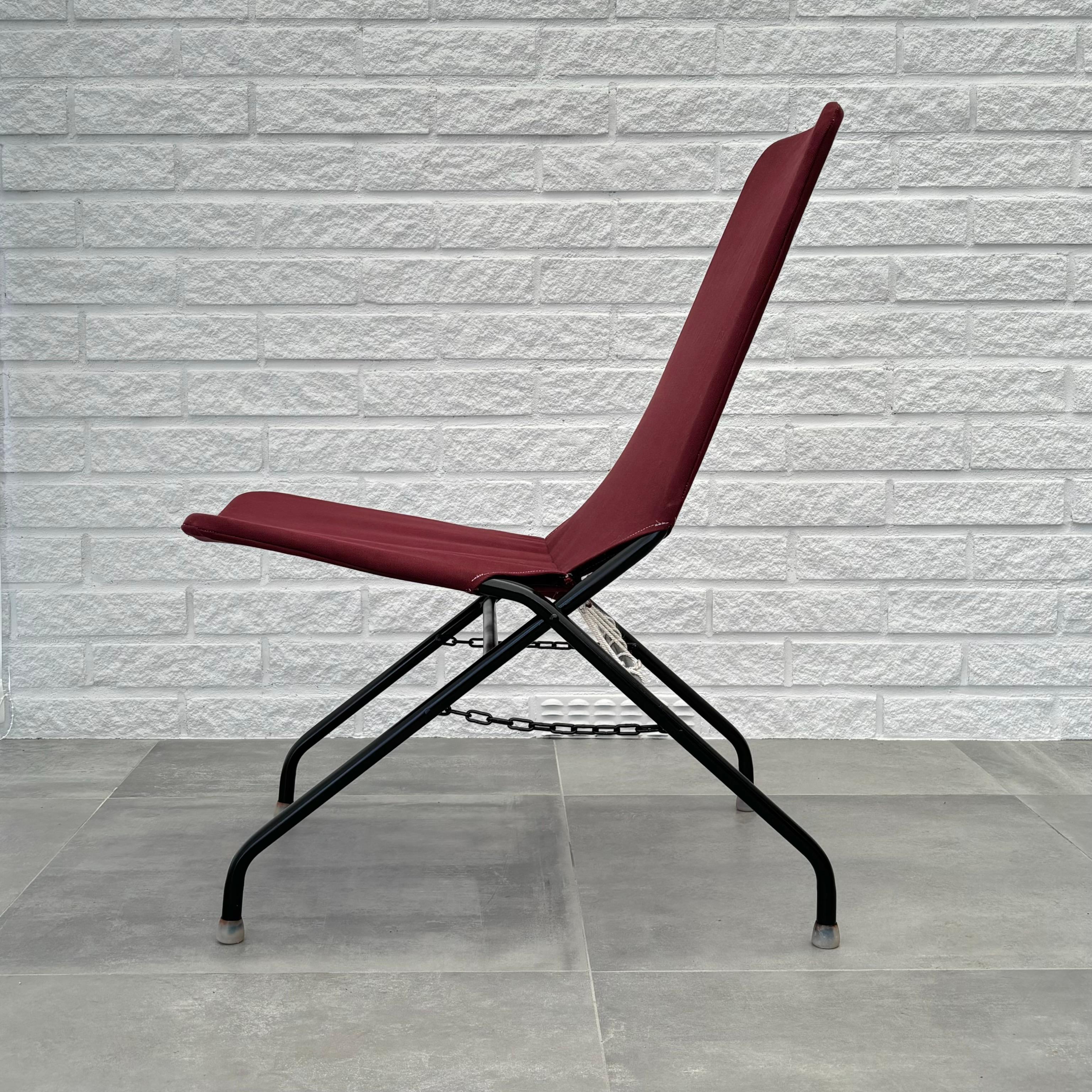 Acier Olle Pira, chaise pliante moderniste Oscar, String Design, Suède, années 1950 en vente