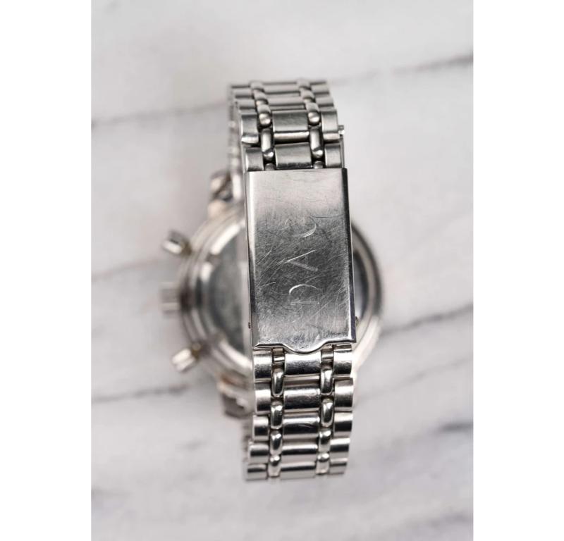 Montre chronographe en acier inoxydable de Steele & Wajs, années 1960-70 Unisexe en vente