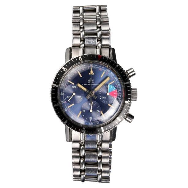 Montre chronographe en acier inoxydable de Steele & Wajs, années 1960-70