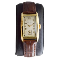 Ollendorff Yellow Gold Filled Art Deco Watch From 1930's with Original Dial