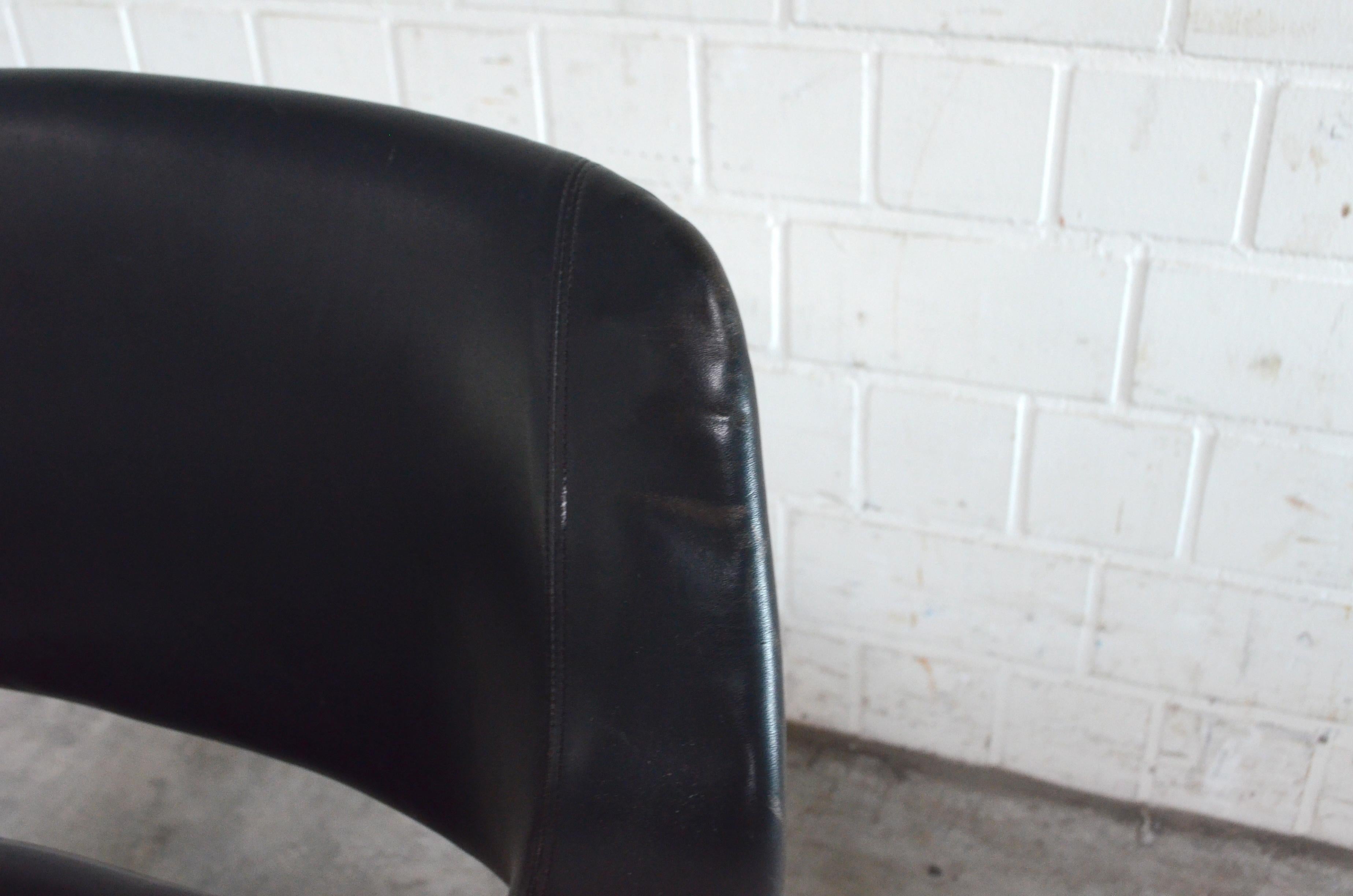Olli Mannermaa 3 Leather Kilta Chair by Eugen Schmidt & Cassina Martela For Sale 3