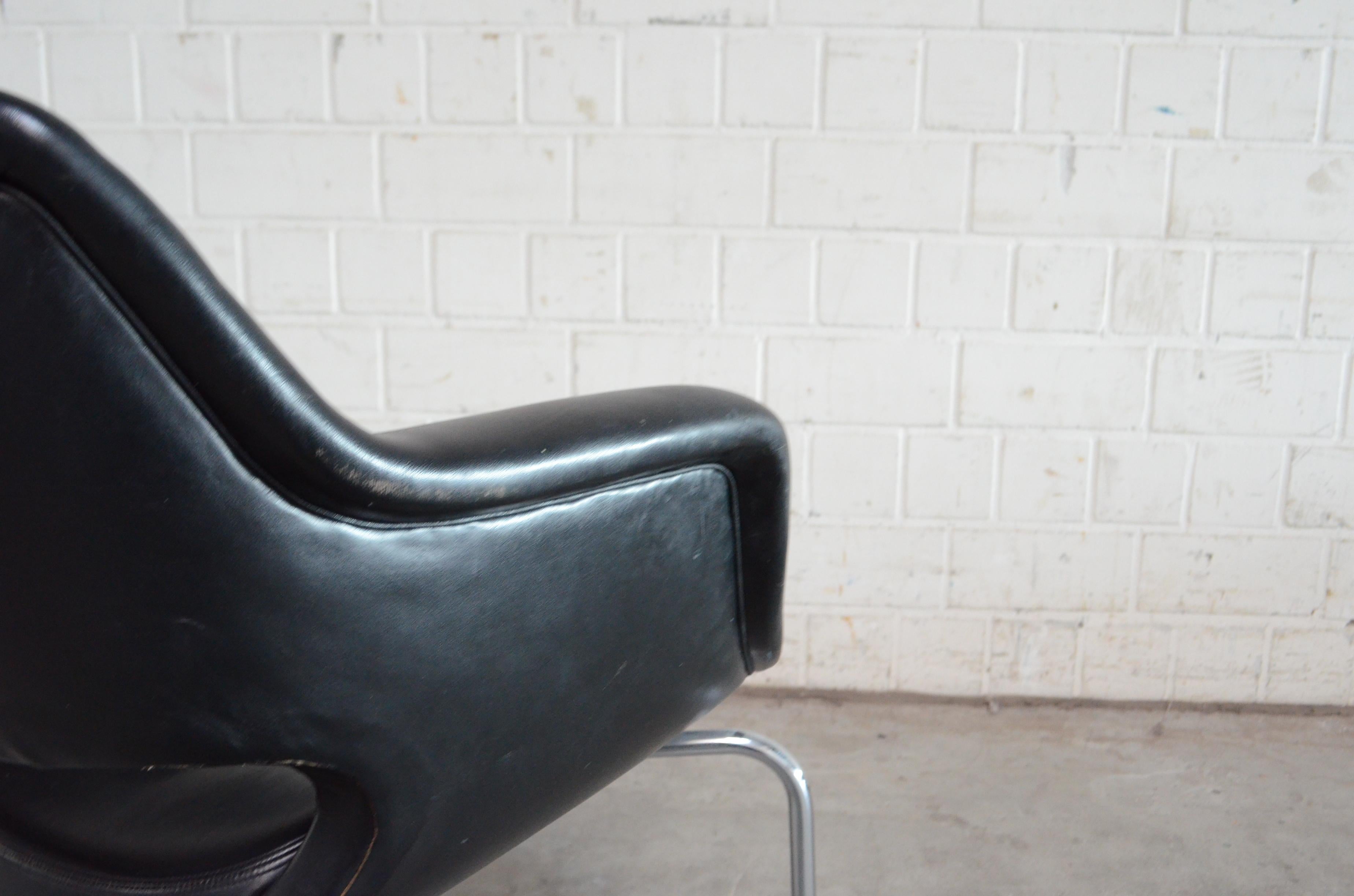 Olli Mannermaa 3 Leather Kilta Chair by Eugen Schmidt & Cassina Martela For Sale 7
