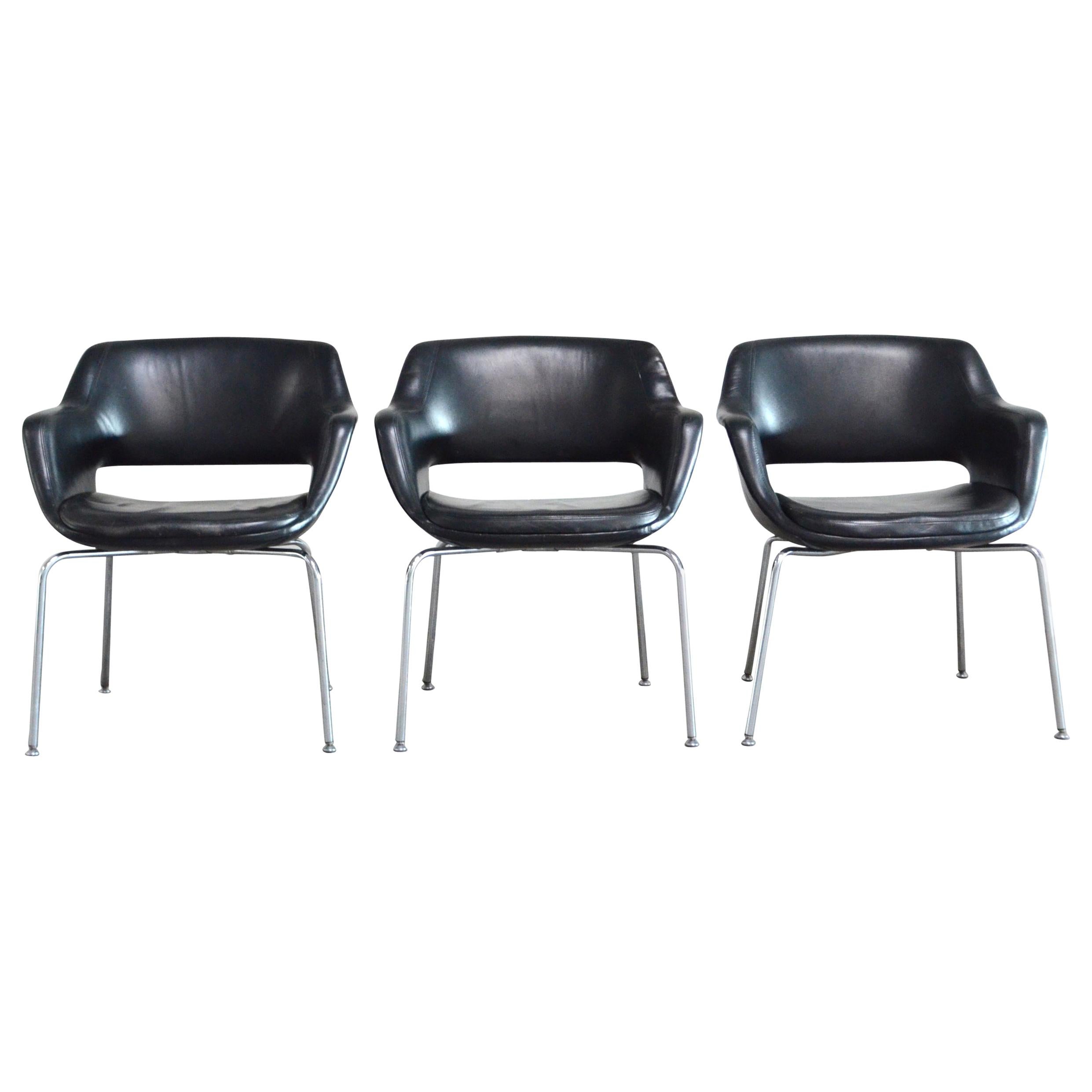 Olli Mannermaa 3 Leather Kilta Chair by Eugen Schmidt & Cassina Martela