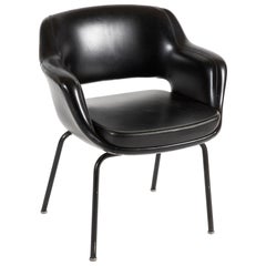 Olli Mannermaa Black Leatherette Chair for Cassina, 1960s