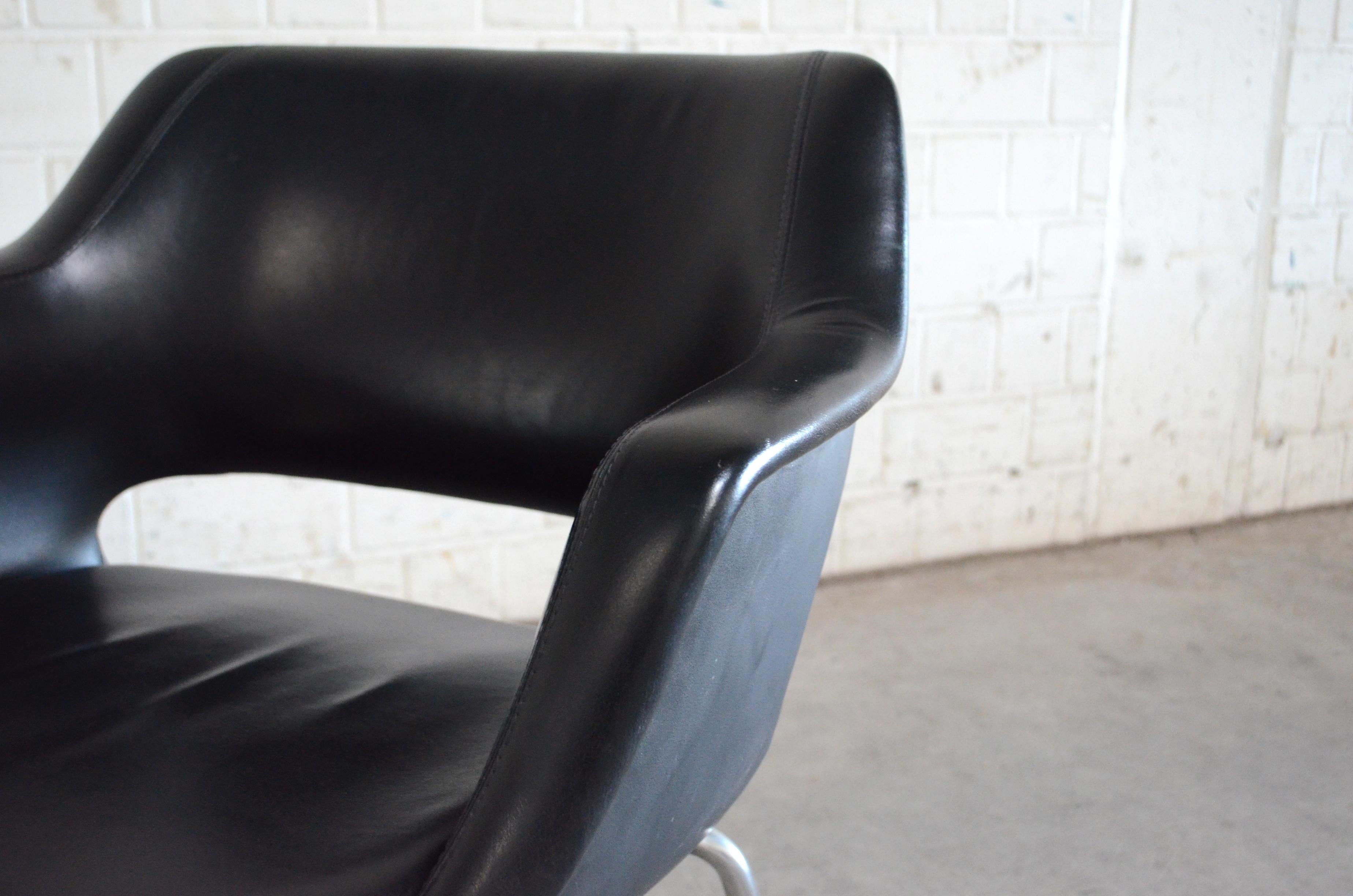 Olli Mannermaa Leather Kilta Chair by Eugen Schmidt & Cassina Martela 1
