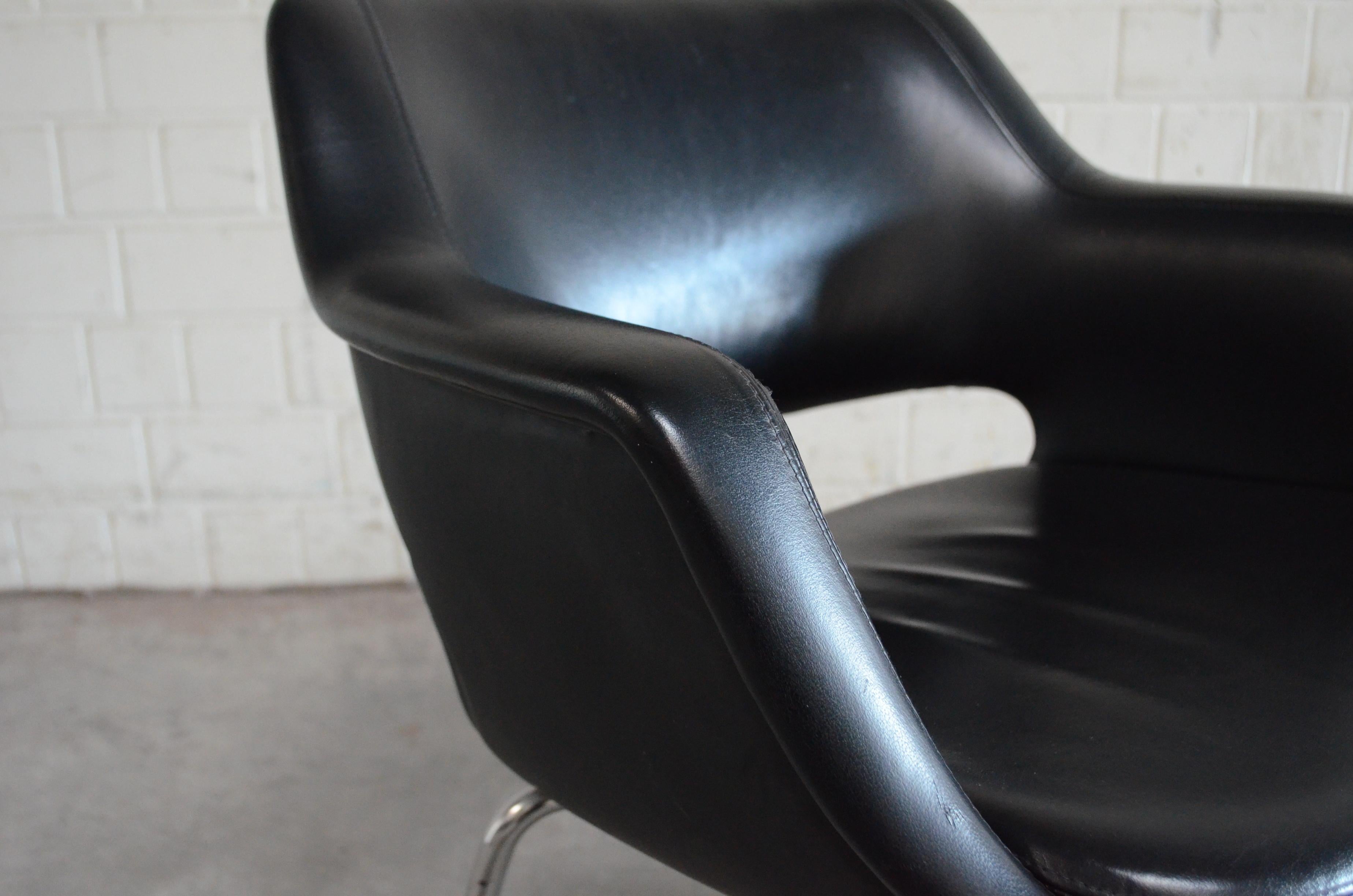 Olli Mannermaa Leather Kilta Chair by Eugen Schmidt & Cassina Martela 4