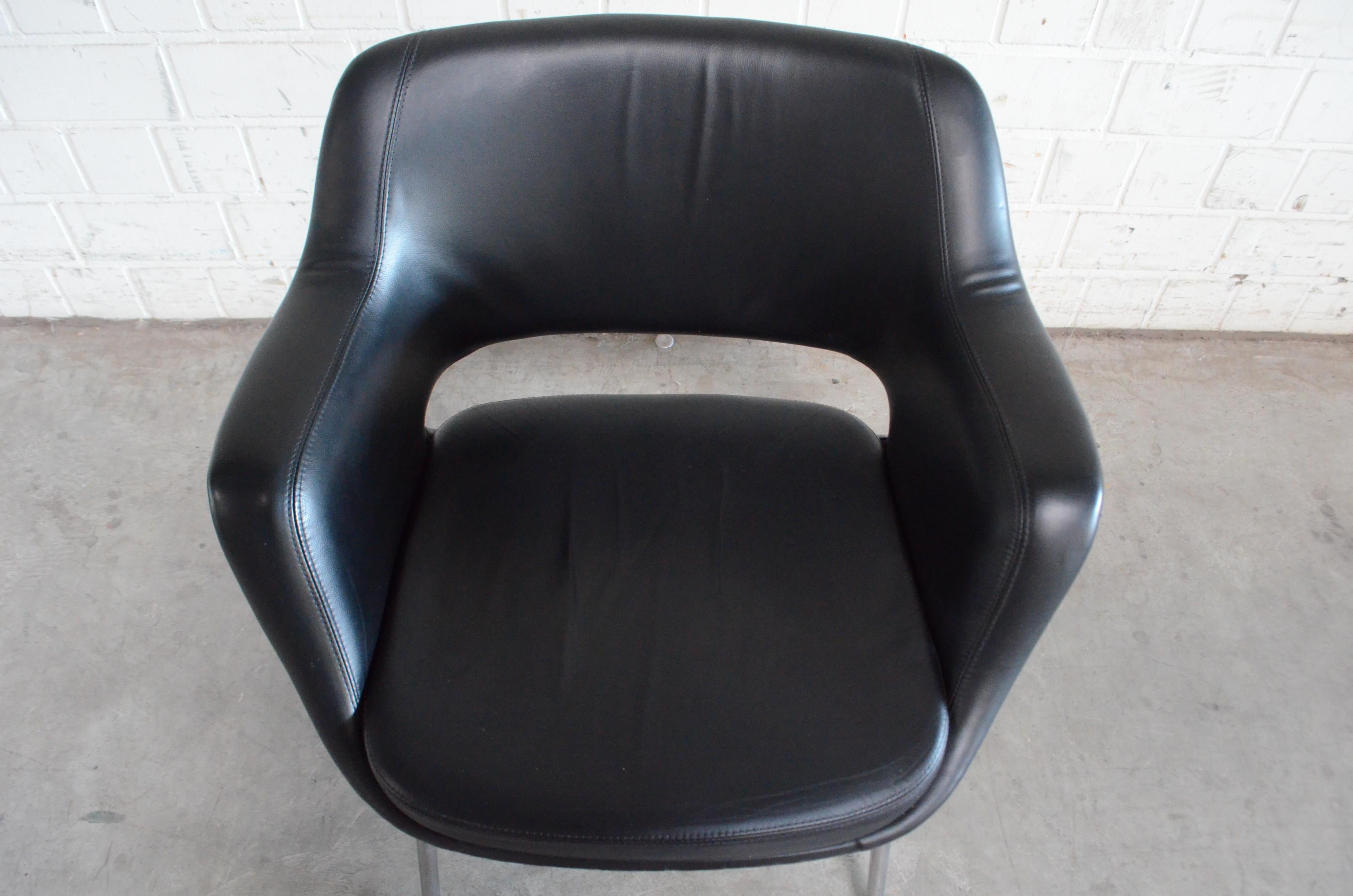 Olli Mannermaa Pair of Leather Kilta Chair by Eugen Schmidt & Cassina Martela For Sale 12