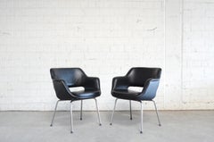 Olli Mannermaa Pair of Leather Kilta Chair by Eugen Schmidt & Cassina Martela