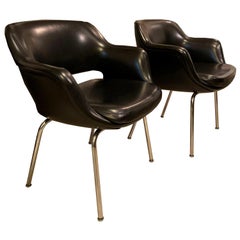 Olli Mannermaa Pair of Leather Kilta Chair by Eugen Schmidt & Cassina Martela