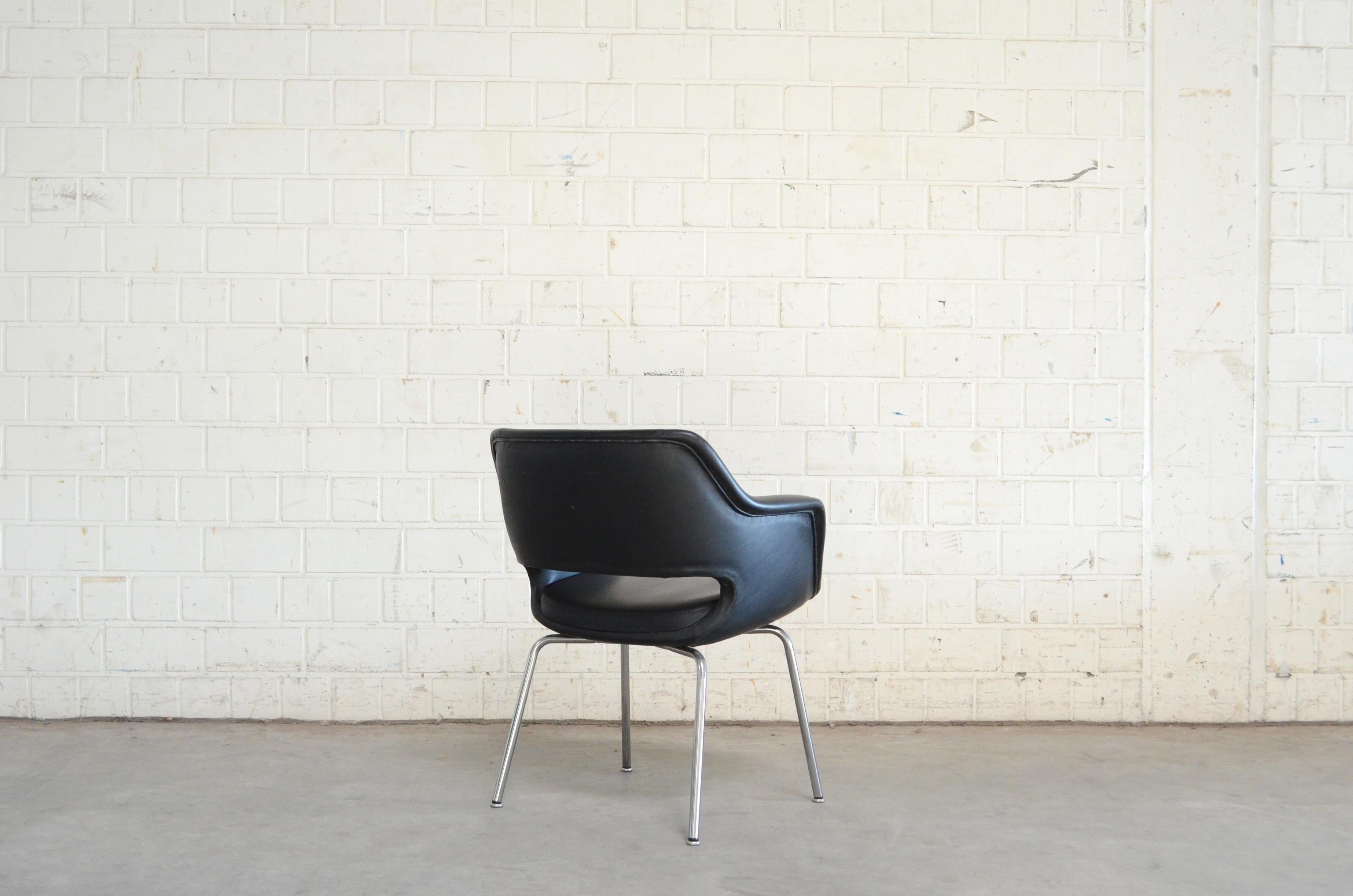 Steel Olli Mannermaa Set of 4 Leather Kilta Chair by Eugen Schmidt & Cassina Martela For Sale